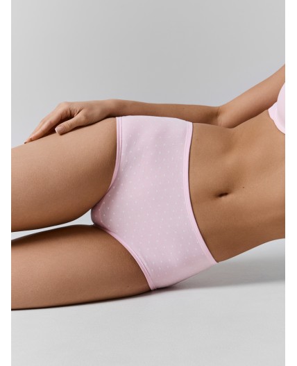 Трусы горошек на персиковом