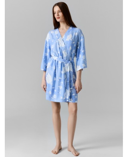 Халат цветы на св.голубом