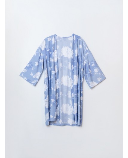 Халат цветы на св.голубом