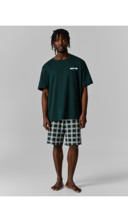 Комплект зеленый бархат +зеленая клетка