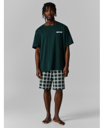 Комплект зеленый бархат +зеленая клетка