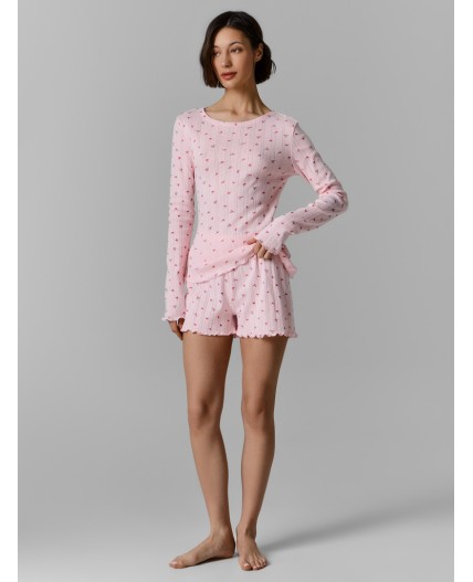 Комплект цветочки на морозном розовом