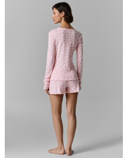 Комплект цветочки на морозном розовом