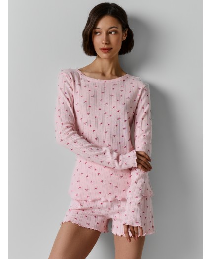 Комплект цветочки на морозном розовом