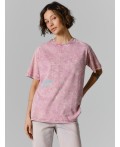 Футболка ACID WASH сумрачная орхидея +печать