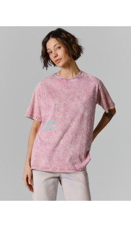 Футболка ACID WASH сумрачная орхидея +печать