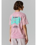 Футболка ACID WASH сумрачная орхидея +печать