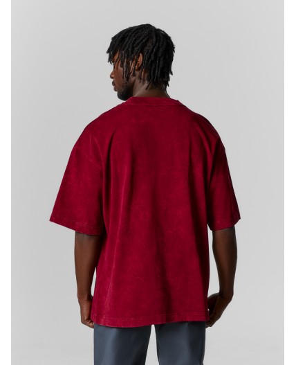 Футболка ACID WASH портвейн +печать