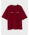Футболка ACID WASH портвейн +печать
