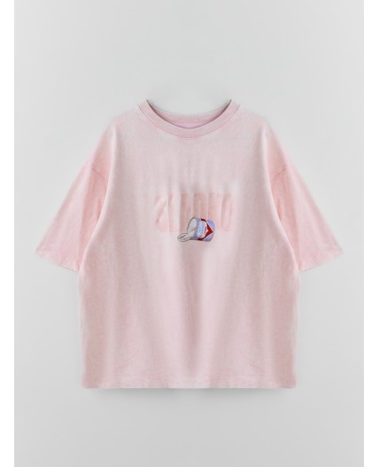 Футболка ACID WASH бл.сиреневый +печать