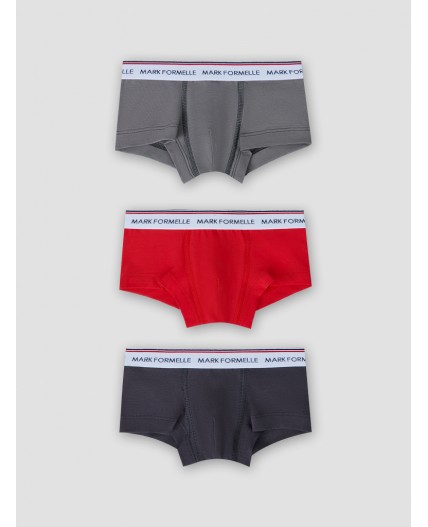 Трусы огненный красный+обсидиан+т.серый