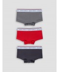 Трусы огненный красный+обсидиан+т.серый