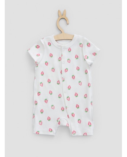 Полукомбинезон клубничка на белом