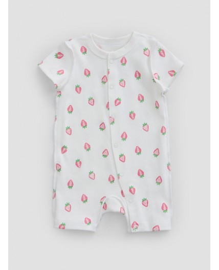 Полукомбинезон клубничка на белом