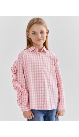 Рубашка розовая клетка