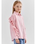 Рубашка розовая клетка