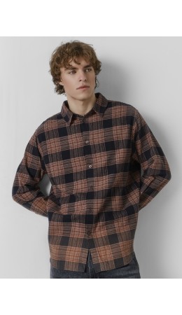 Рубашка коричневая клетка с варкой