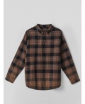 Рубашка коричневая клетка с варкой