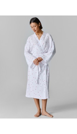 Халат сердечки на белом