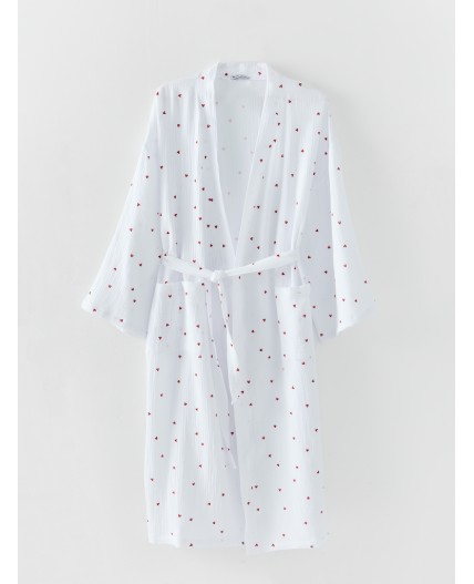 Халат сердечки на белом