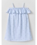 Сарафан цветы на голубой клетке