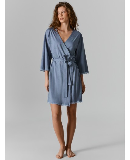 Халат цветы на сизом