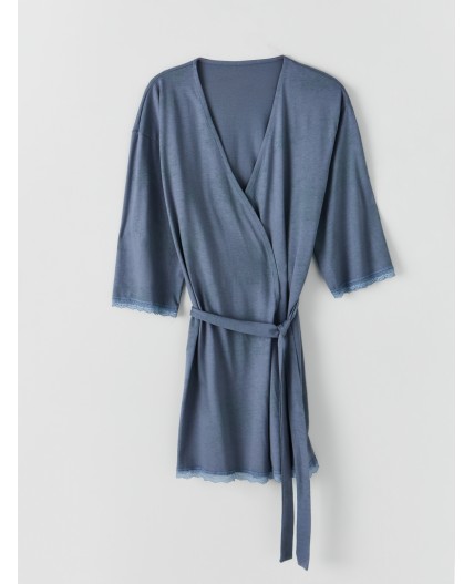 Халат цветы на сизом