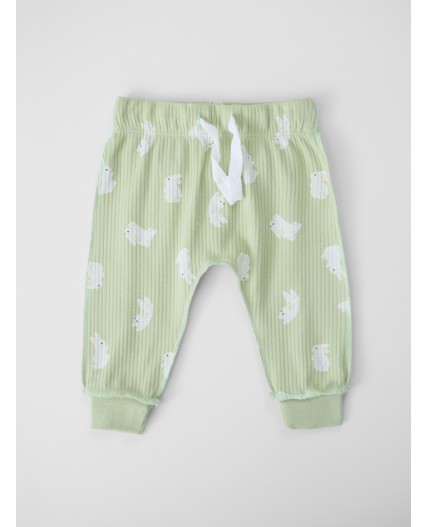 Ползунки зайки на бежевом +зайчата на св.зеленом