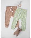Ползунки зайки на бежевом +зайчата на св.зеленом