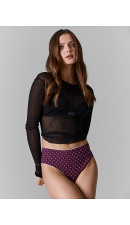 Трусы мелкие цветочки на сливовом