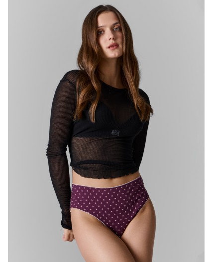 Трусы мелкие цветочки на сливовом