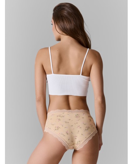 Трусы цветочки на бежевом