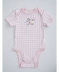 Боди розовая клетка на белом +клубничка на белом