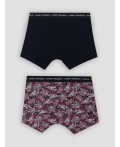 Трусы черный +японский паттерн на бордовом