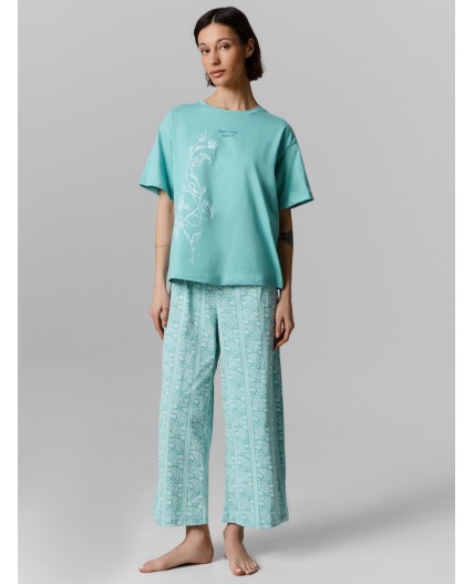 Комплект пыльная бирюза +пейсли на бирюзовом