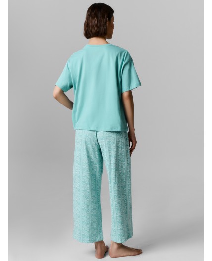 Комплект пыльная бирюза +пейсли на бирюзовом