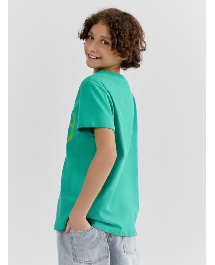 Футболка зеленый топаз +печать