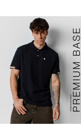 Поло черный +печать