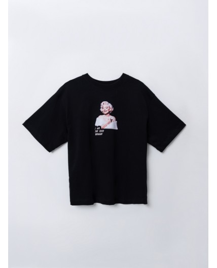 Футболка черный +печать18