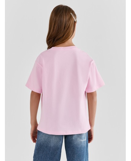 Футболка розовое сияние +печать