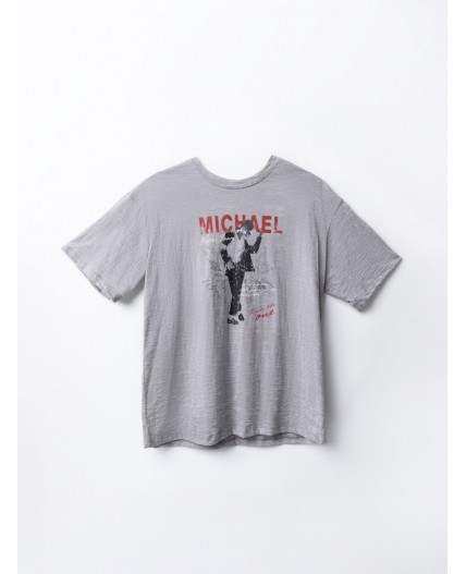Футболка серый +печать