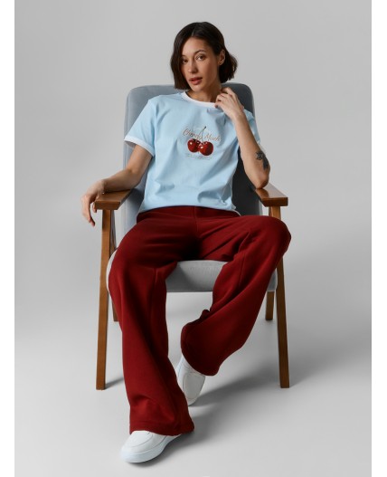 Брюки бордовый