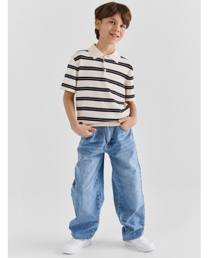 Поло черно -белая полоска