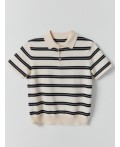 Поло черно -белая полоска
