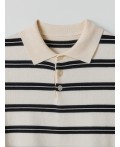 Поло черно -белая полоска