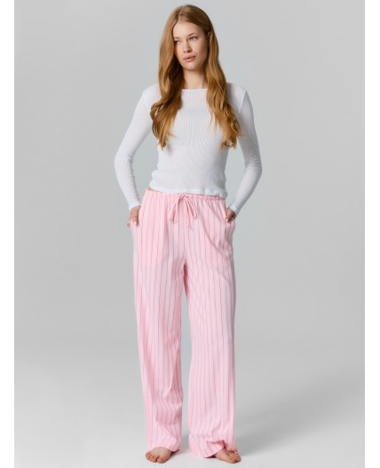 Брюки полоска на розовом
