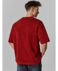 Футболка ACID WASH портвейн +печать1