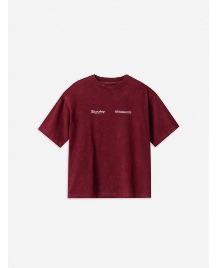 Футболка ACID WASH портвейн +печать1