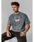 Футболка ACID WASH графит +печать