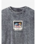 Футболка ACID WASH графит +печать
